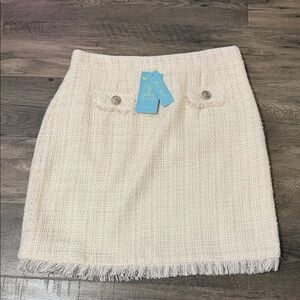 NWT Elegant Cream Tweed Skirt